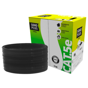 CABO UTP 4PX24 AWG CAT5E SOHO PLUS PRETO CX 305M