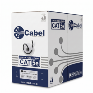 Cabo UTP 4PX24 AWG Cat5E Preto Cabel Cx 305m